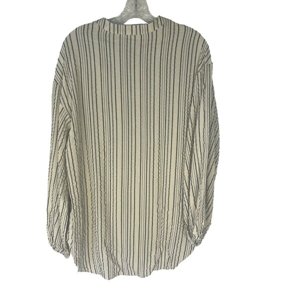 Free People Womens Shirt Tunic Cream Gray Boho Size XS - Picture 3 of 8